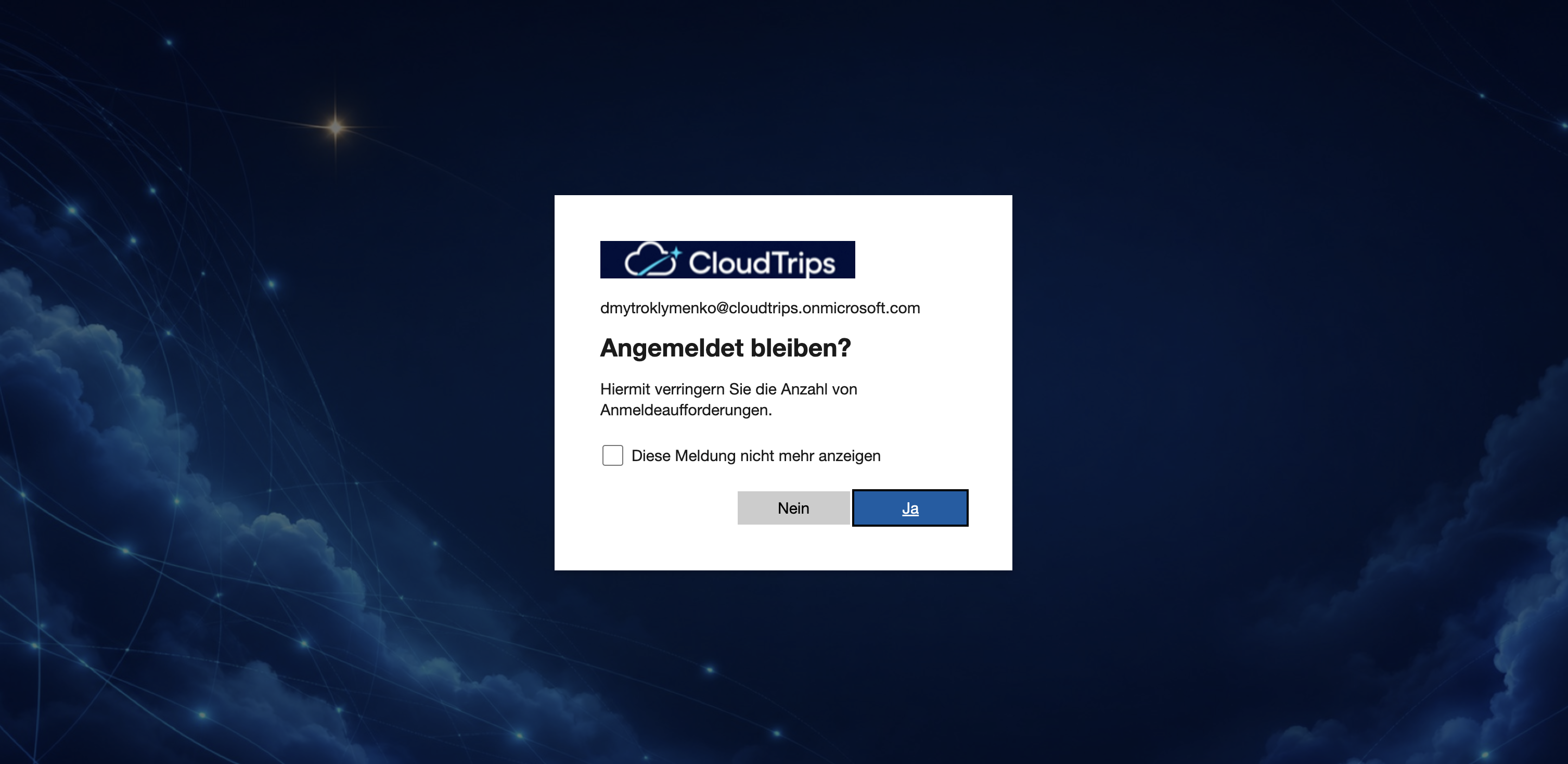 Gebrandete Microsoft-Entra-Anmeldeseite für ein Testkonto